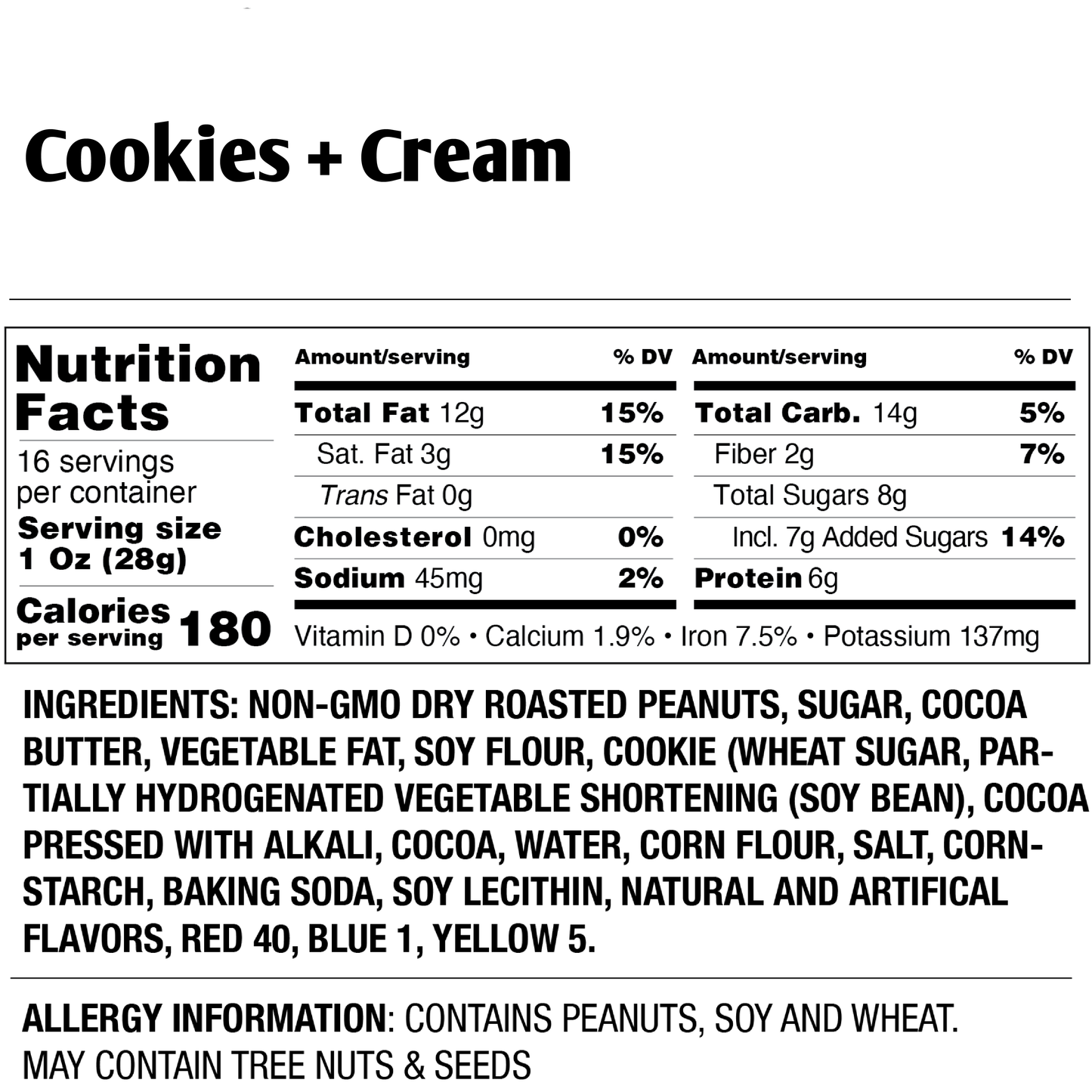 Cookies + Cream Peanut Butter (16 oz)